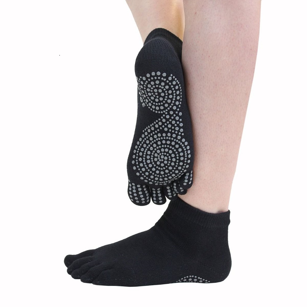 TOETOE Yoga & Pilates sklisikre tåstrømper, svart