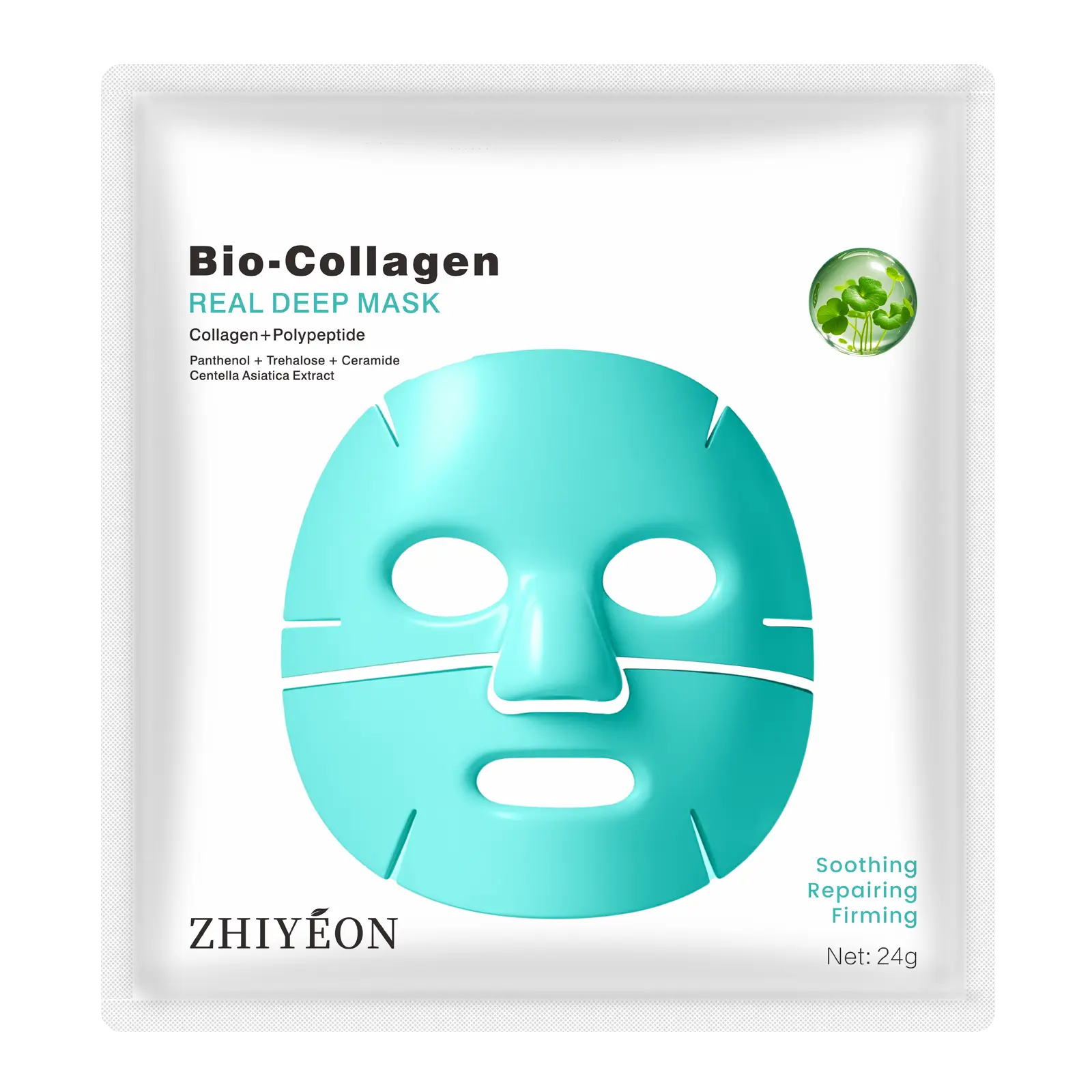 Bio-Collagen Ansiktsmaske – med kollagen og polypeptider - Zhiyeon