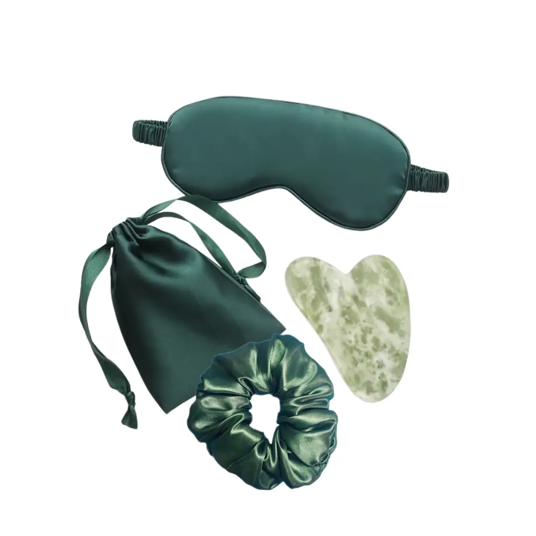 Self-care sett – gua sha stein og sateng sovemaske - Mediconline