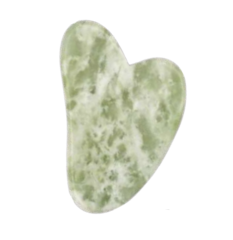 Jade Gua Sha stein - Melkefarget hjerteformet - Mediconline