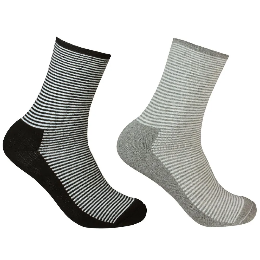 Stripete diabetikersokk uten elastiske kanter - The Doctor Recommends