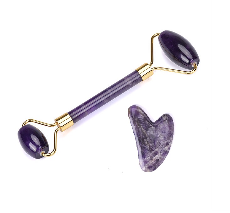 Lilla ametyst Jade roller og Gua Sha stein - Mediconline
