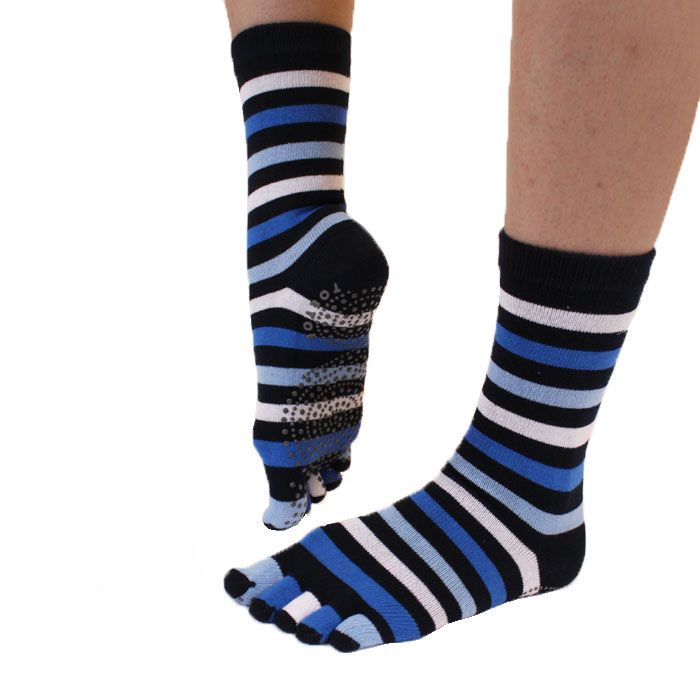 TOETOE Tåsokker med knotter - Striped Denim