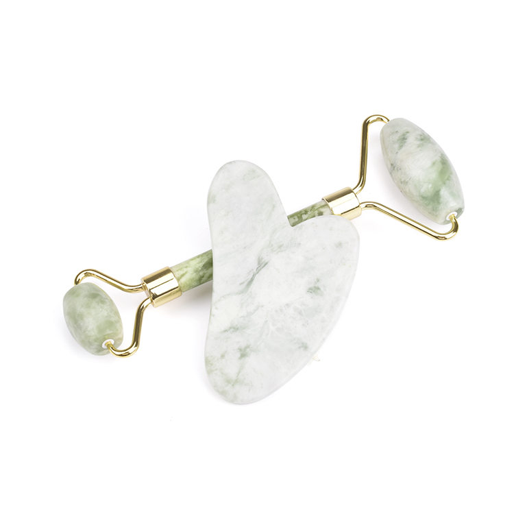 Gua Sha Set: Buet grønn hvitJade roller og Gua Sha stein - Mediconline