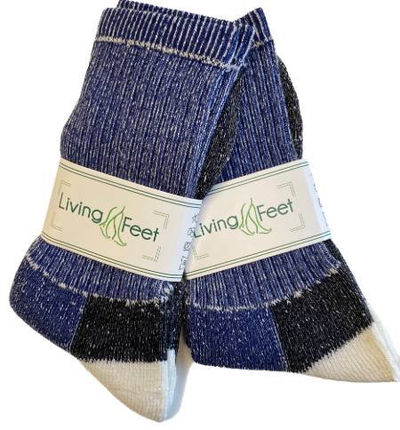 Ullsokker med 60% ull - Blå - Living Feet