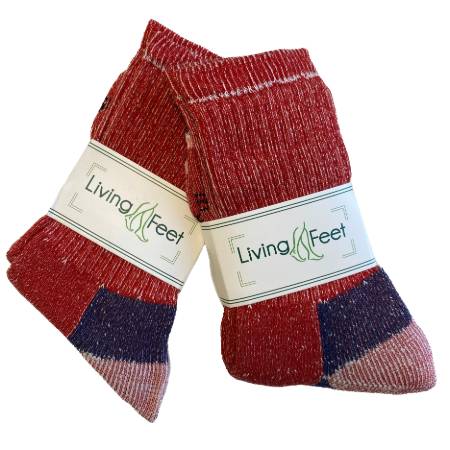 Ullsokker med 60% ull - Rød - Living Feet