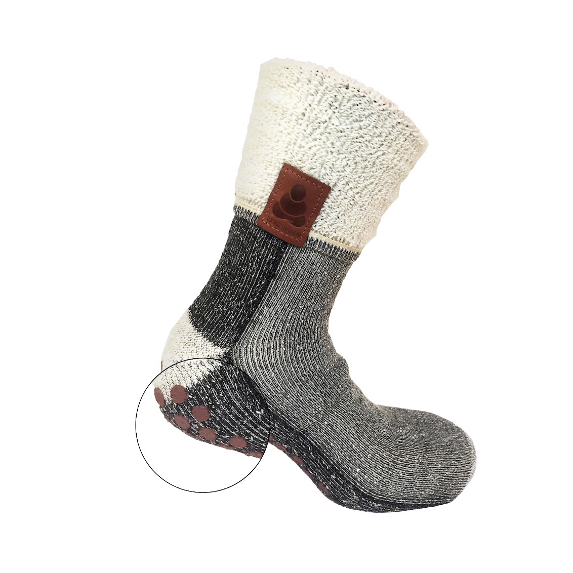 Buddha Socks, antiskli ullsokker, sort - Supcare