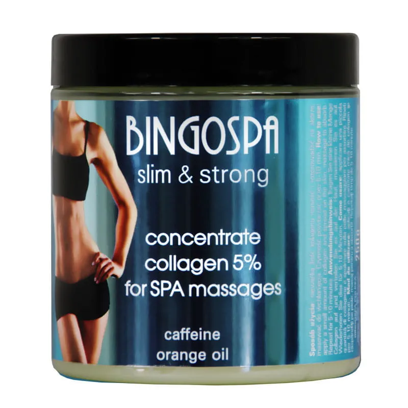 Anti-cellulitt massasjekrem med kollagengel, koffein og appelsinolje mot cellulitter og strekkmerker - BINGOSPA