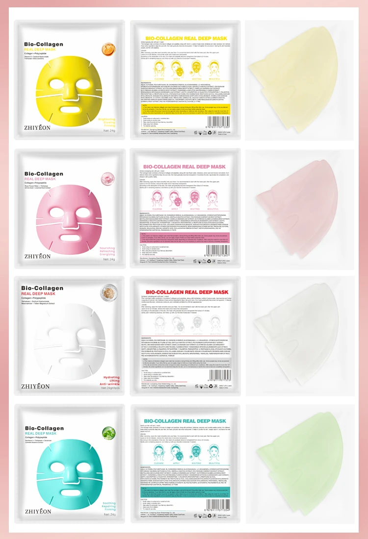 Bio-Collagen Real Deep ansiktsmaske – pakke med 4 masker - Zhiyeon