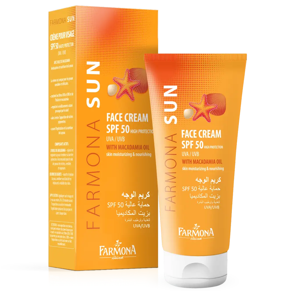 Solkrem med høy solfaktor og macadamiaolje for tørr hud (SPF 50) - FARMONA SUN