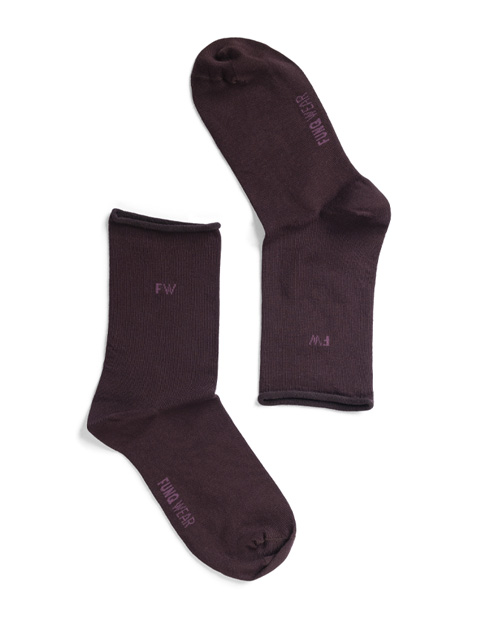 FUNQ WEAR bambussokker med rullekant, Burgundy Blush