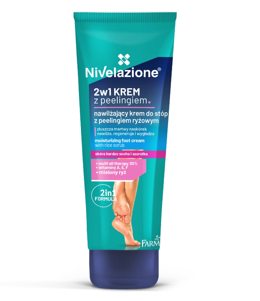 Fotkrem mot tørr hud med peeling 2 i 1 - NIVELAZIONE