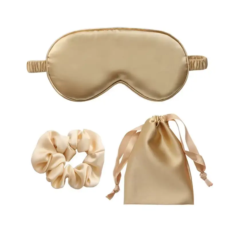 Satin nattsett med sovemaske og scrunchie - Mediconline