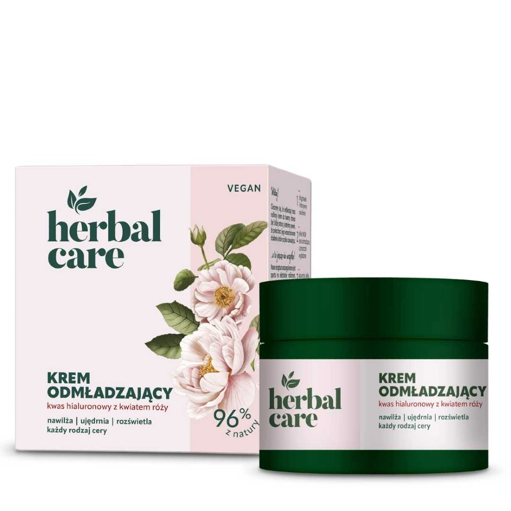 Foryngende ansiktskrem med hyaluronsyre og roseblomst - Herbal Care