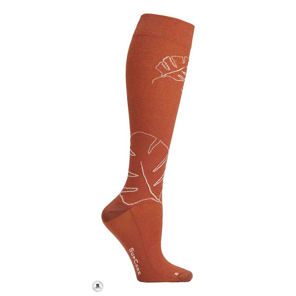 Støttesokker Eco Cotton, Monstera, Cognac - Supcare